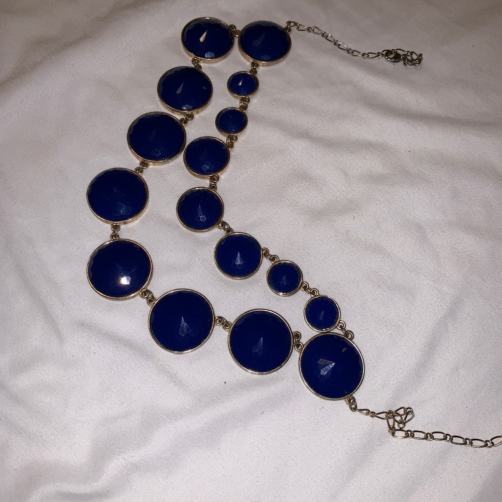 Blue bib necklace